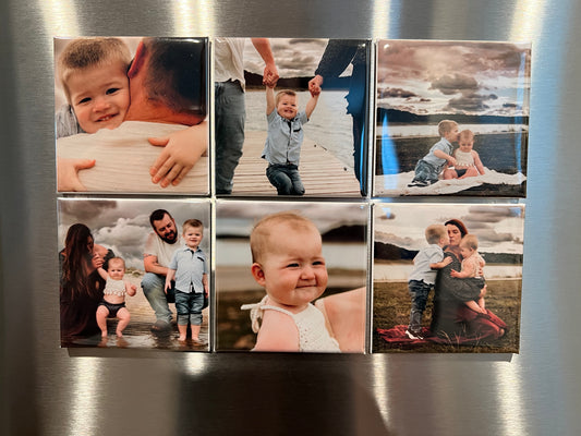 6 Custom Photo 2.5" x 2.5" Magnets