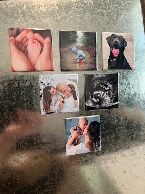 6 Custom Photo 2.5" x 2.5" Magnets